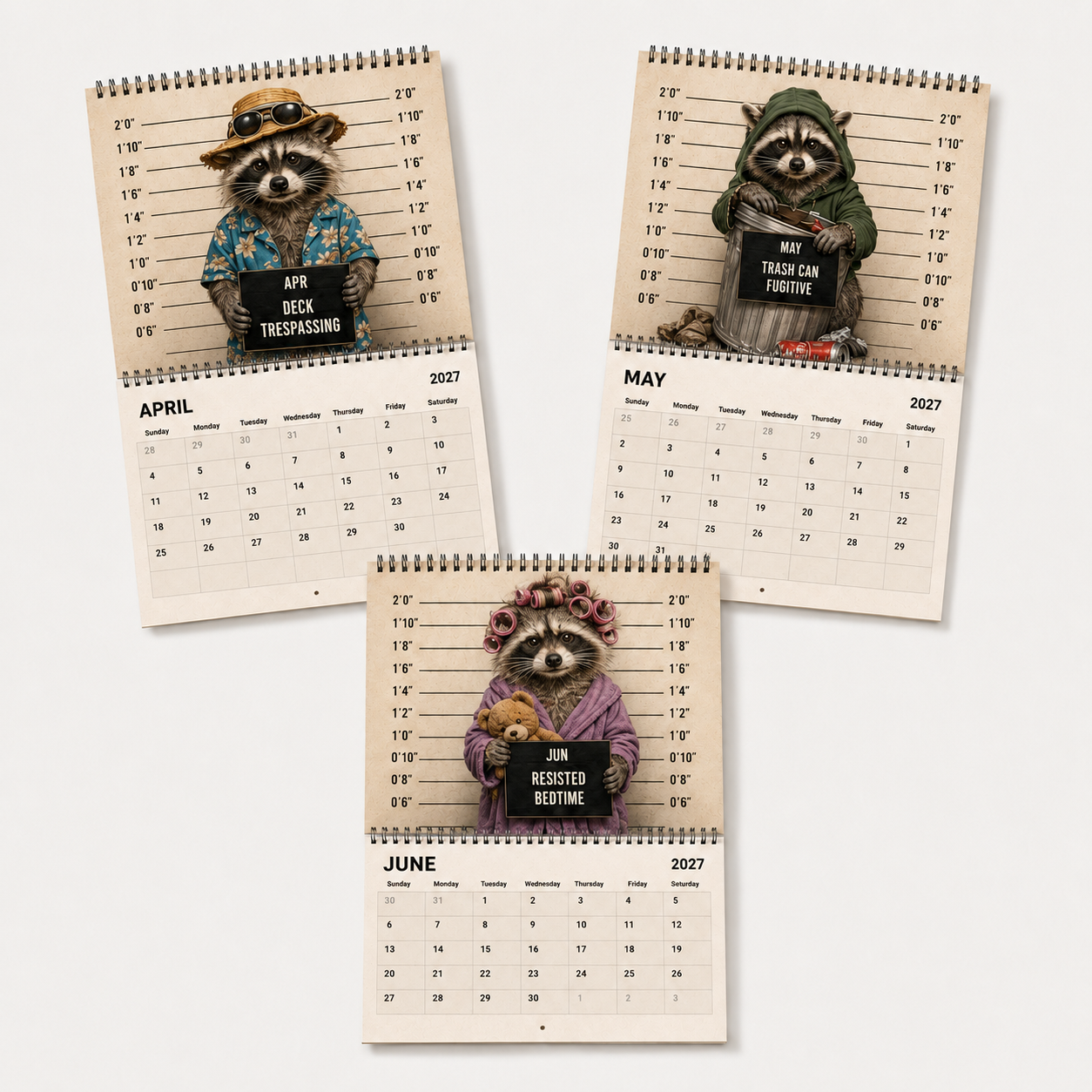 🦝🚨 Raccoon Crime Syndicate 2027 Calendar – 12 Months of Trash, Trouble & Tiny Criminals 😂