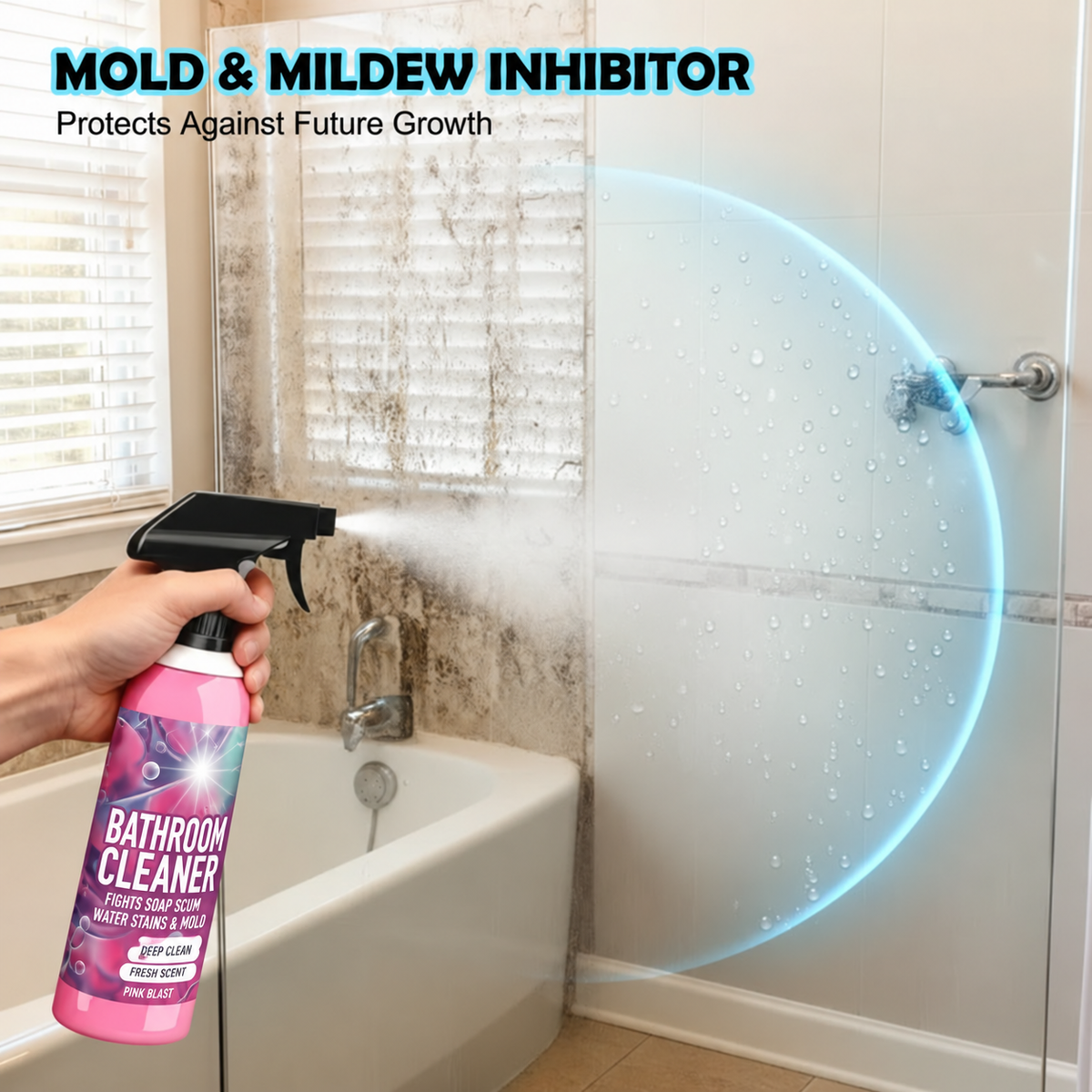 🔥Bathroom Cleaner – Dissolves Limescale & Mold, Inhibits Regrowth. Sparkling Bathroom – Grab Yours! ✅