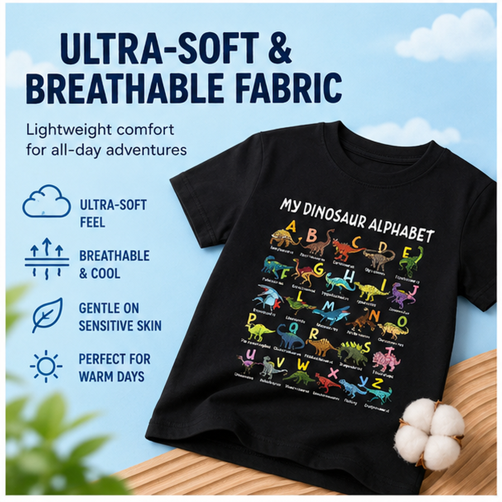 Kids Dinosaur Alphabet Tee🦖