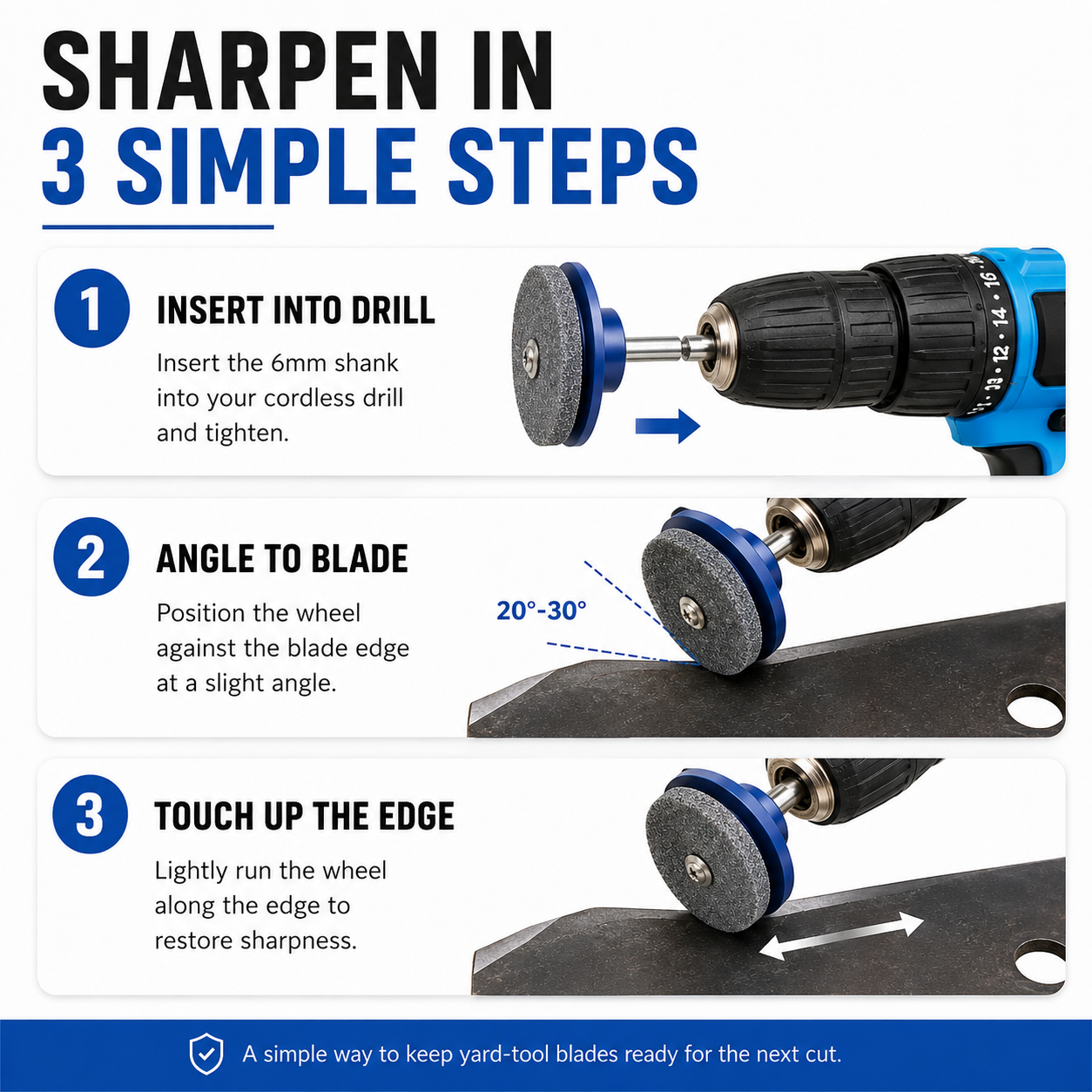 🔥 50% OFF Drill-Powered Lawn Mower Blade Sharpener ⚡ Quick Edge Touch-Ups