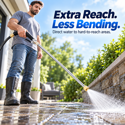 💧 High-Pressure Long-Reach Garden Hose Spray Wand with Jet & Fan Tips 🌿