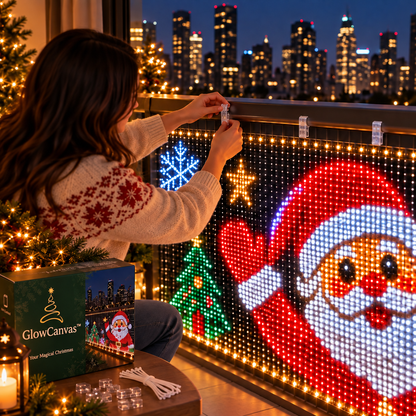 🎅💡GlowCanvas™ Smart Christmas Curtain Lights – App-Controlled DIY Animated LED Display