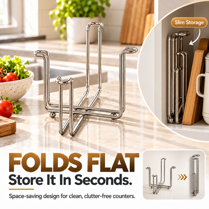 ✨ The Ultimate Foldable 304 Stainless Steel Trash Bag Holder