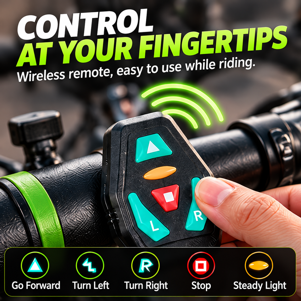 🚴 LED Turn Signal Cycling Backpack – Wireless Remote Control & Rear Safety Lights