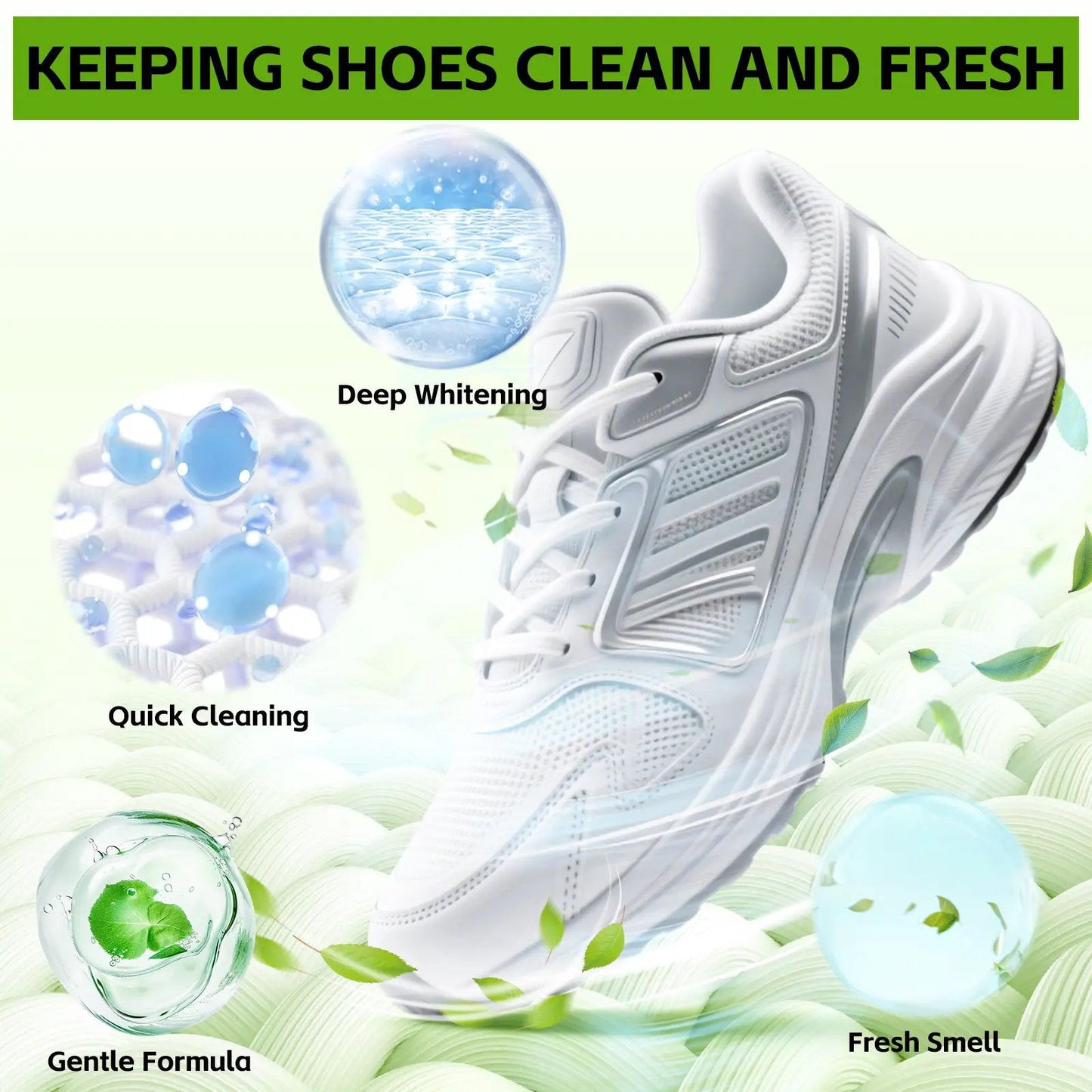 👟 Foam Shoe Cleaning Kit – Sneaker Cleaner With Brush & Microfiber Towel ✨