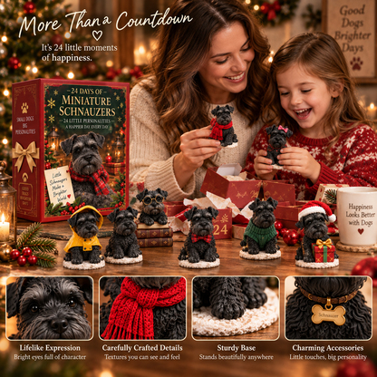 🐾 24 Days of Black Miniature Schnauzers — 24 Little Personalities