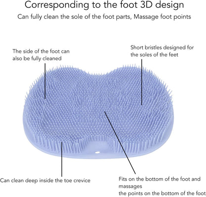 Foot washing and scrubbing tool, lazy foot brush, foot massage mat