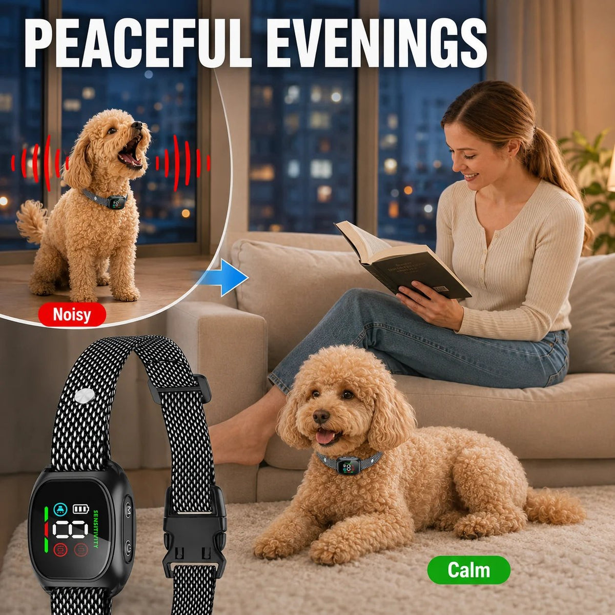 🛡️🐾 Anti Bark Collar – Smart anti‑false triggering filters out other barks. IP67 waterproof & USB rechargeable – worry‑free training anywhere! 💦✅