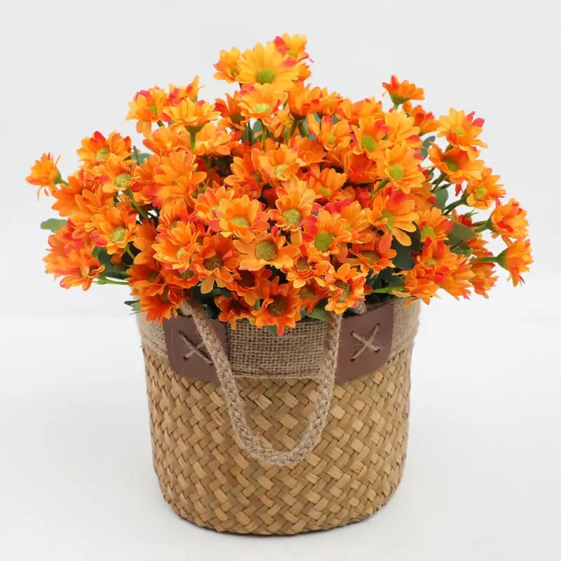 Artificial Outdoor Sunset Mums Flowers - UV resistant, Waterproof, Windproof