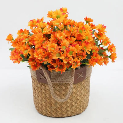 Artificial Outdoor Sunset Mums Flowers - UV resistant, Waterproof, Windproof