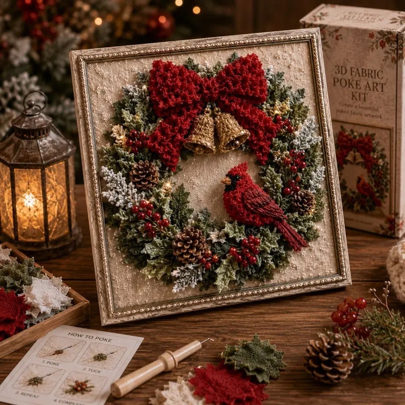 ✨Hot 30% OFF🌹🎄 3D Christmas Fabric Poke Art Kit