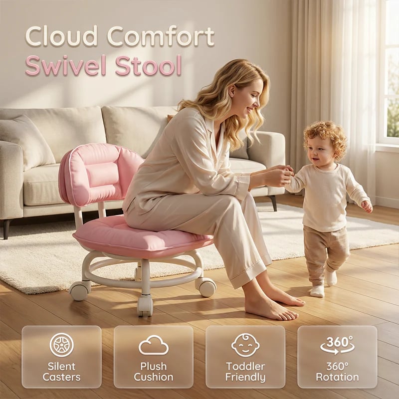 Rolling Low Stool with Backrest – Padded seat & silent casters – Perfect for workshops, garages or studios – comfortable and mobile 🛠️✨
