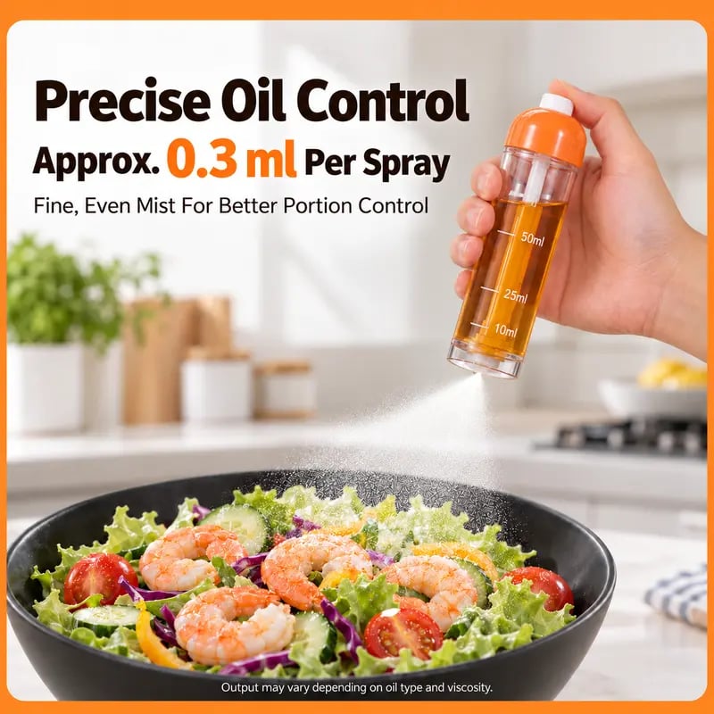 Refillable Fine Mist Cooking Oil Sprayer – Air Fryer & BBQ Essential Oil Mister Bottle for Healthy Portion Control