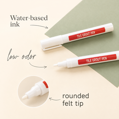 Anti-Mold Waterproof Tile Grout Repair Pen – Quick-Dry Grout Color Restorer