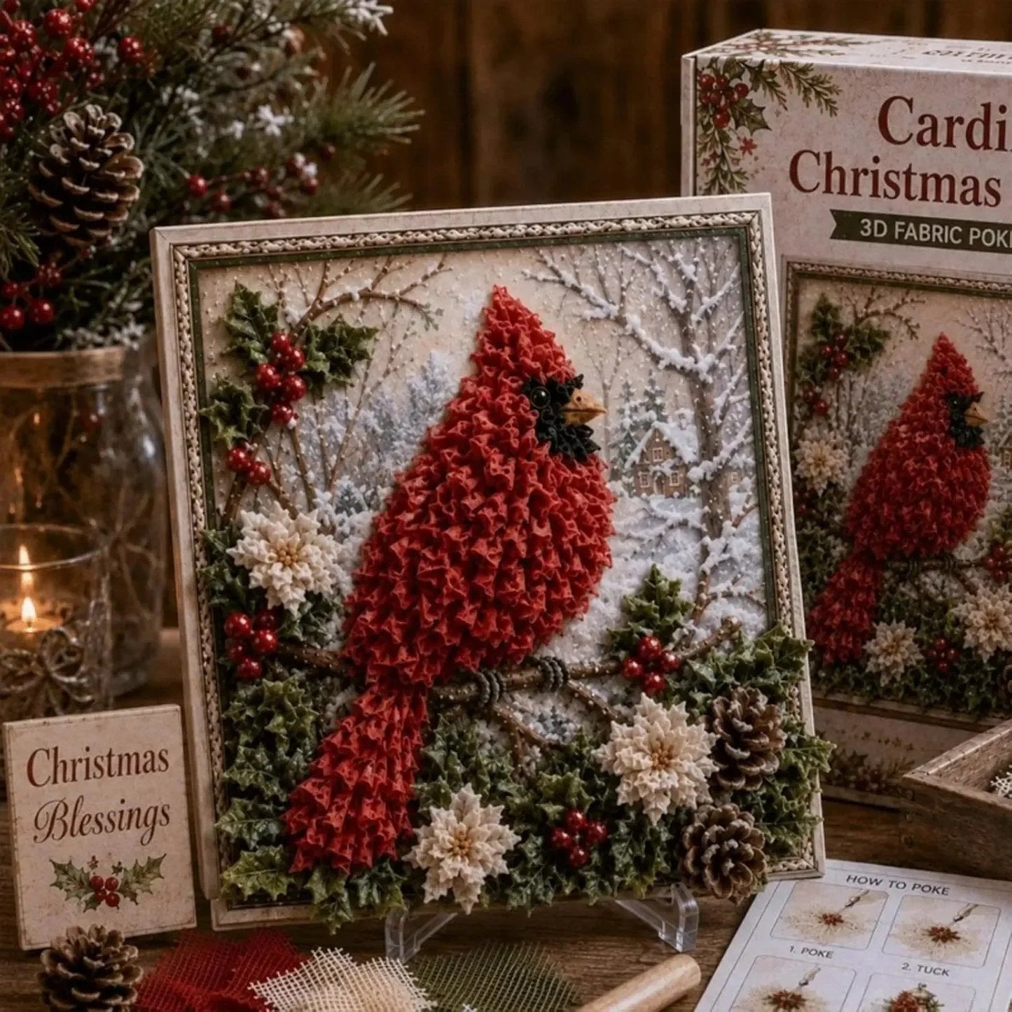 ✨Hot 30% OFF🌹🎄 3D Christmas Fabric Poke Art Kit
