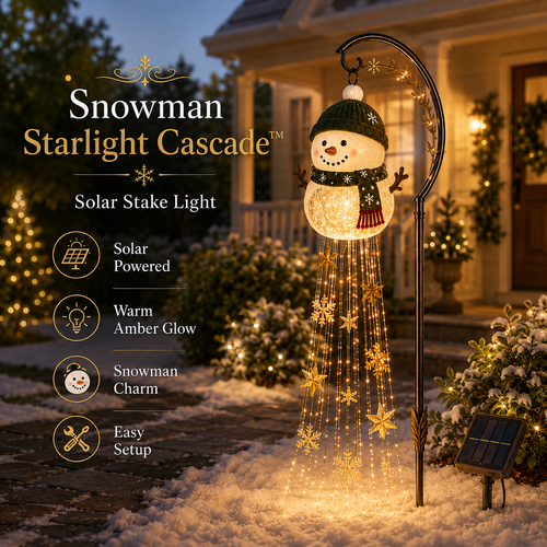 ☃️ Snowman Sparkle Cascade™ Solar Garden Light
