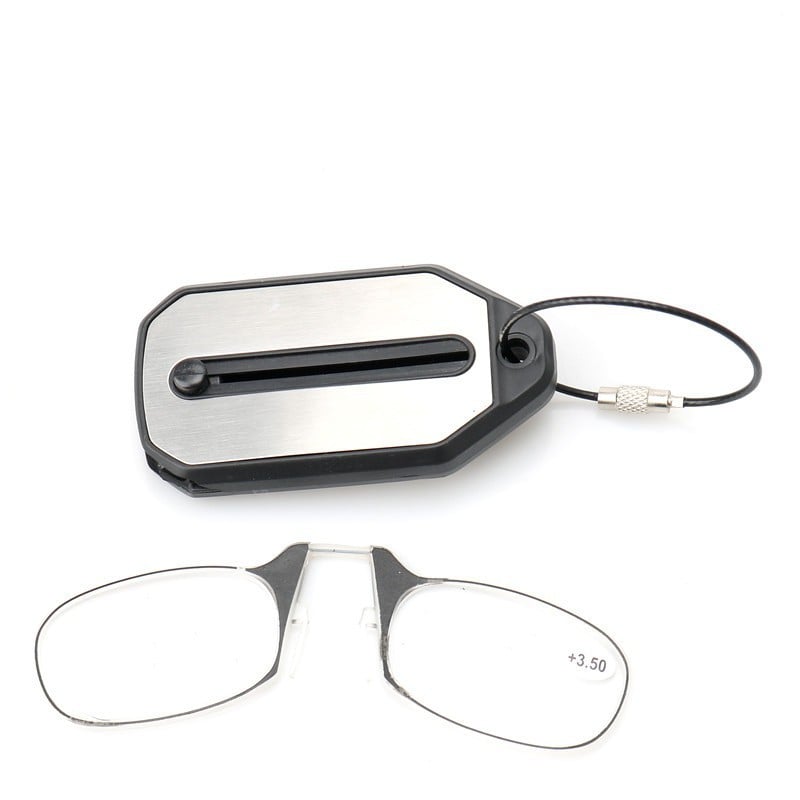 Retractable Nose-Clip Reading Glasses Keychain