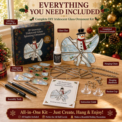 🎄Beginner-Friendly 3D Christmas Iridescent Suncatcher DIY Kit | Complete Kit with Glass-Style Panels, Metal Frames, Hanging Chain, Tools & Step-by-Step Guide Included 💕
