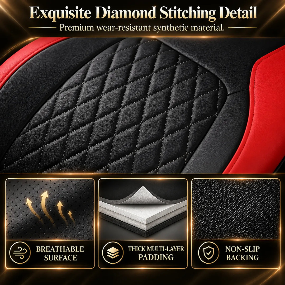 ⭐ 9-piece Universal Fit Leather Car Seat Cover Set