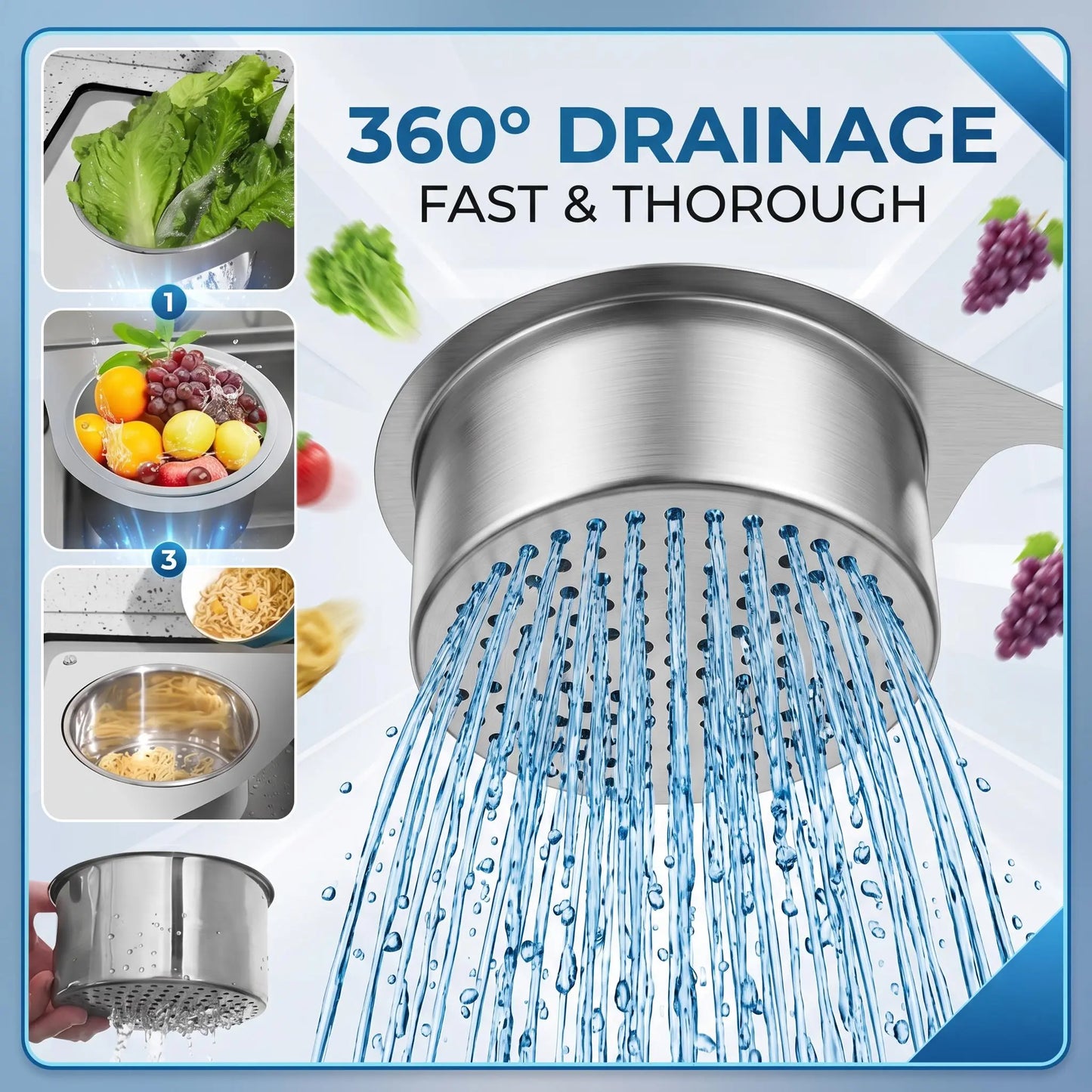 🔥 48% OFF 304 Stainless Steel Hanging Sink Strainer Basket – Rinse, Drain & Prep With Ease