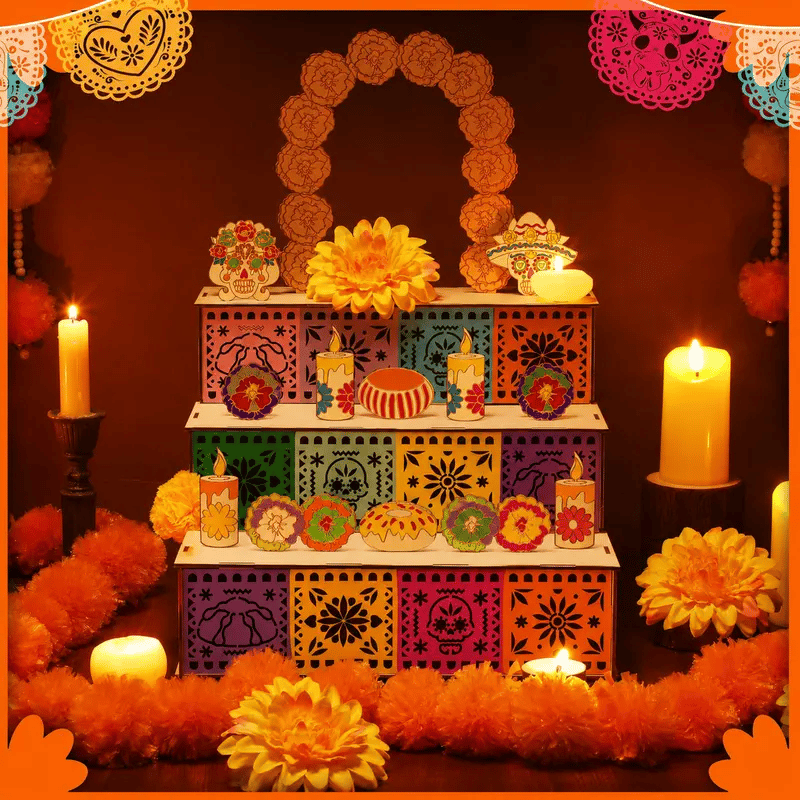 🎃Day of the Dead Wooden Altar Display Set