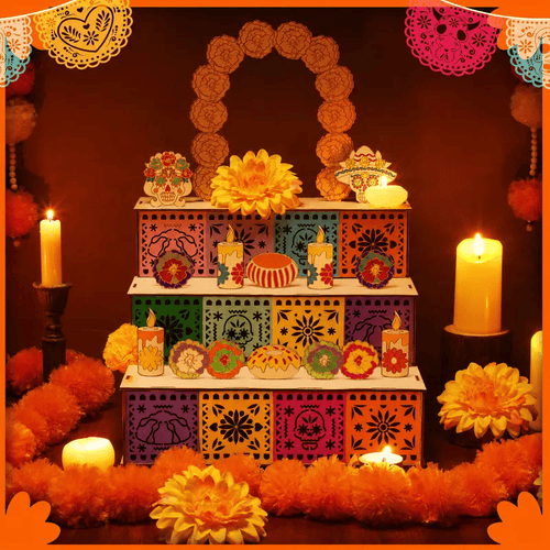 🎃Day of the Dead Wooden Altar Display Set