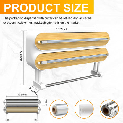 Free Shipping✨ End Kitchen Wrap Frustration in Seconds — No More Tangled Rolls or Messy Drawers!