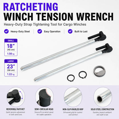 🔧 Ratchet Cargo Winch Tensioner Wrench | Heavy-Duty Truck Strap Tool