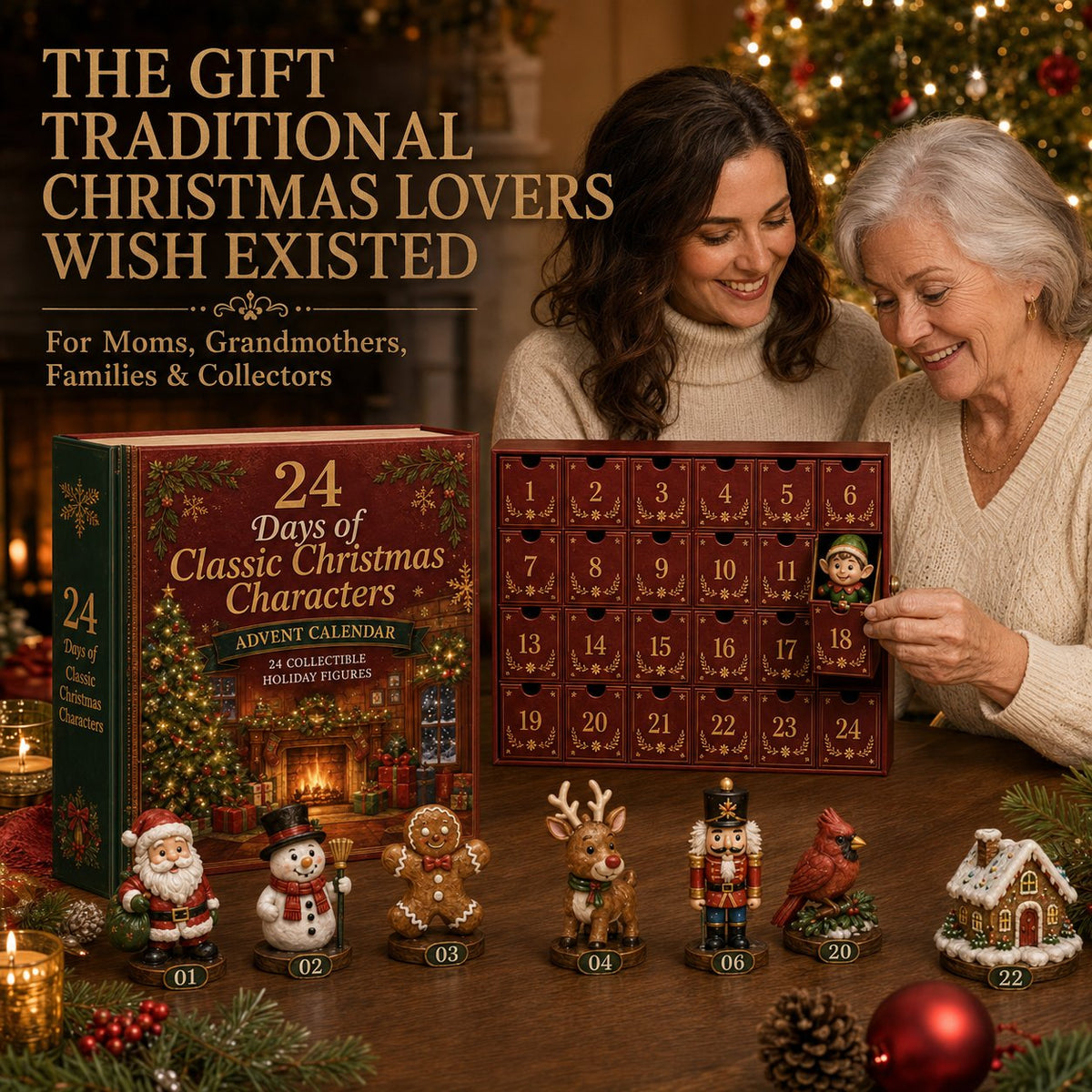 💯🎄 49% OFF – 24 Days of Classic Christmas Characters Advent Calendar | 24 Collectible Holiday Keepsakes Inside a Vintage Book-Style Christmas Countdown 🎅✨