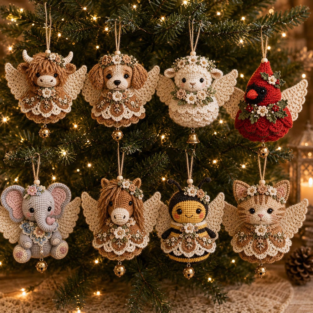 🎉🪽 Animal Angel Crochet Ornament DIY Kit