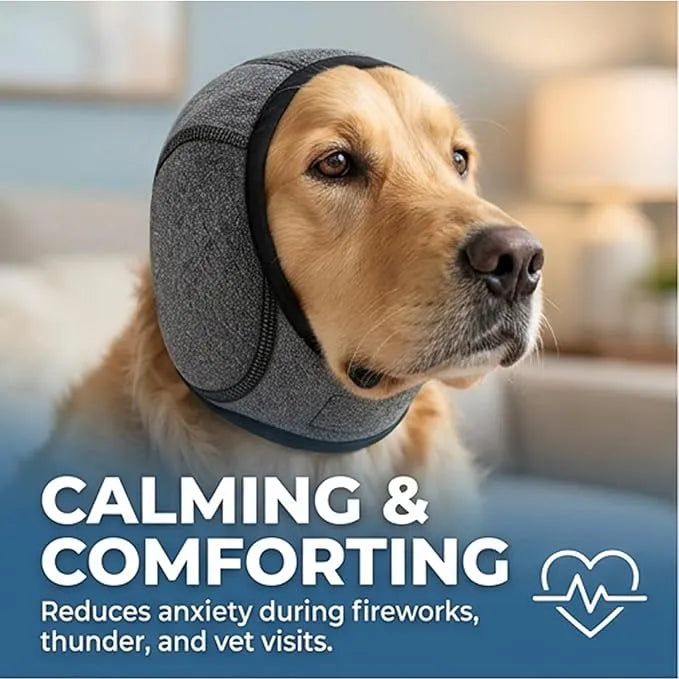 Calming Dog Ear Wrap | Noise-Reducing Ear Protection for Grooming, Bathing & Fireworks