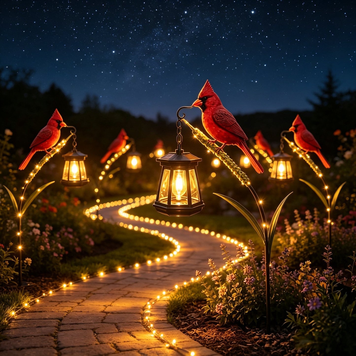 Cardinal Solar Memorial Lantern