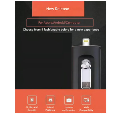 ⚡3 in 1 Flash Drive, High Speed Portable USB 3.0 Memory Storage