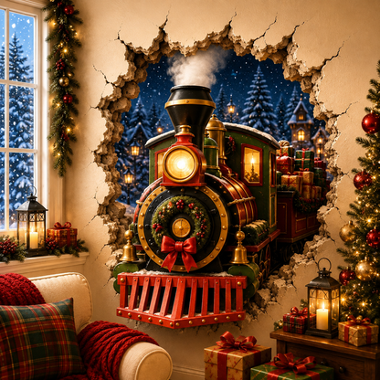 🔥Last Day 50% OFF-19.7'' Christmas Break-In 3D Wall Decal