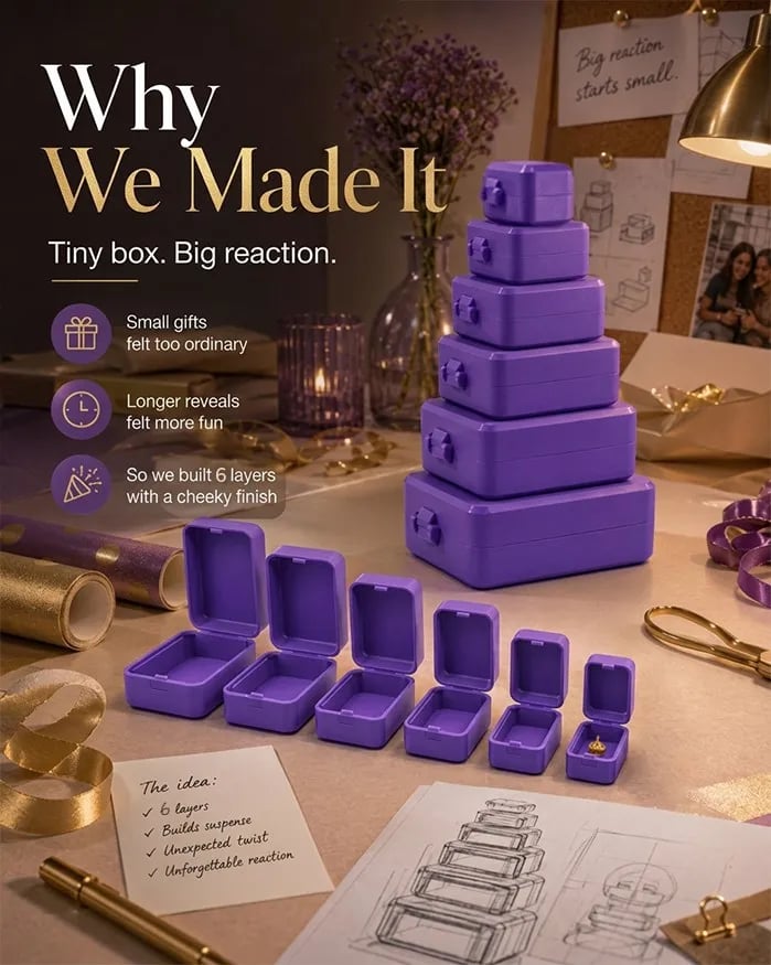 💯🎁 6-Layer Nesting Prank Gift Box | Pick Your Surprise: Middle Finger, Spider or Number 67