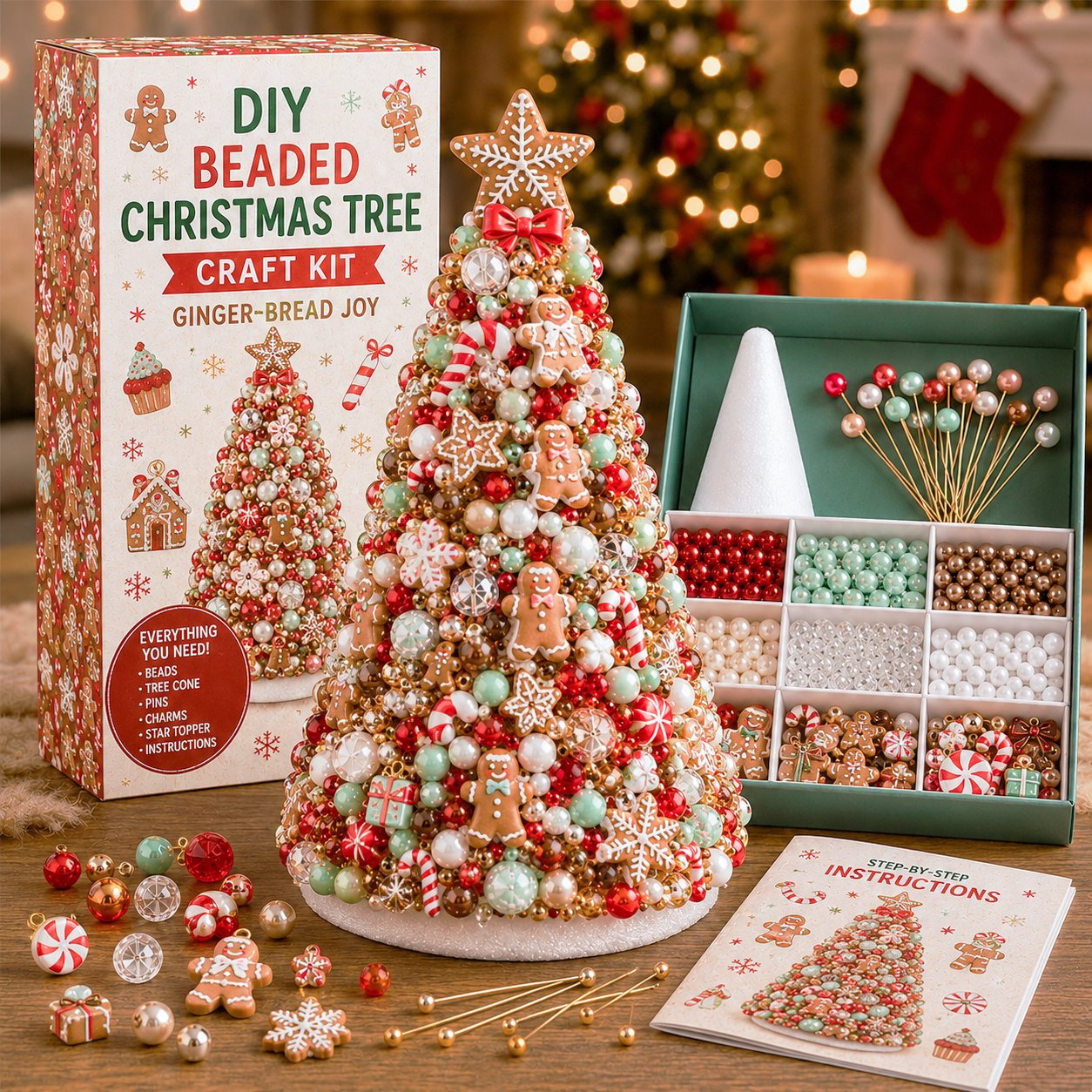🎅🎁⛄Kit de bricolage pour sapin de Noël en perles