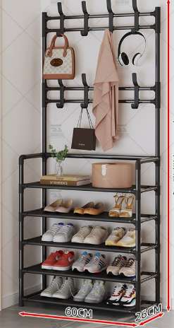 ✨ 3-in-1 Hall Tree | Entryway Coat & Shoe Organizer Rack with 8 Hooks