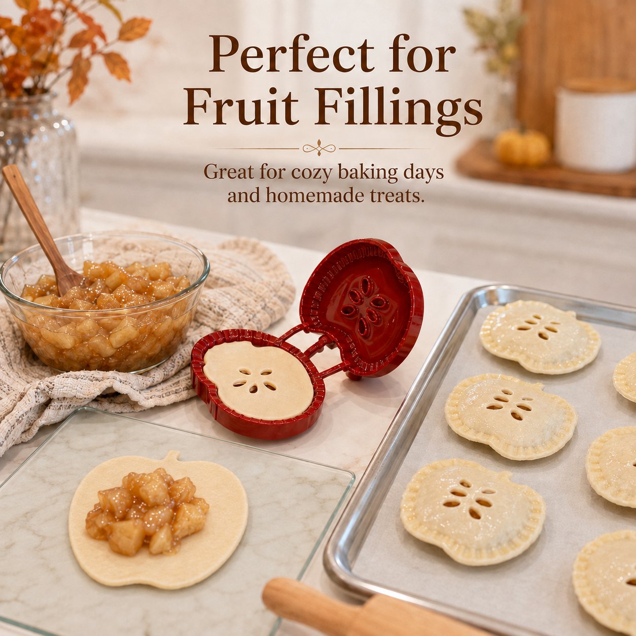 🥧 🍎 Beginner-Friendly Mini Hand Pie Press Mold – 6 Fun Shapes for Easy Homemade Pastries