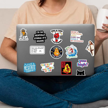 🔥💡130PCS Funny Saying Sticker Pack - Snarky, Sarcastic Bold Humor Vinyl Waterproof Meme stickers for laptop