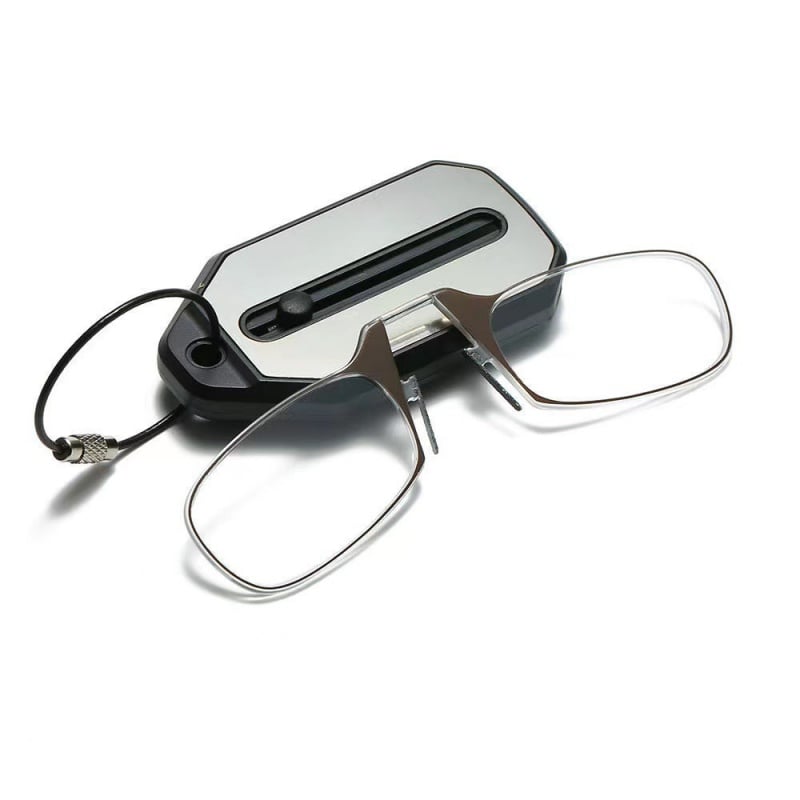 Retractable Nose-Clip Reading Glasses Keychain