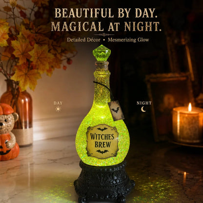 🧙✨Lighted Witches’ Brew Poison Bottle Glitter Globe