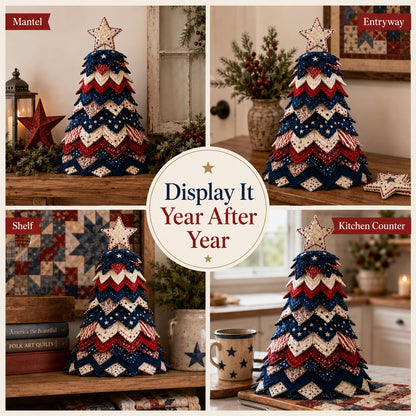 🔥Last Day 49% OFF 🇺🇸 Americana Patchwork Christmas Tree DIY Quilt Kit - Buy 2 Get Free Shipping