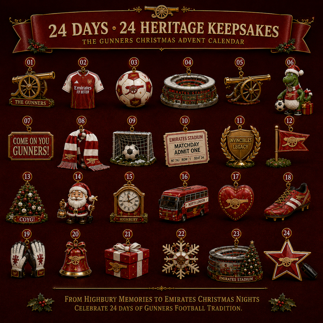🎄 Come On You Gunners! Football Christmas Advent Calendar