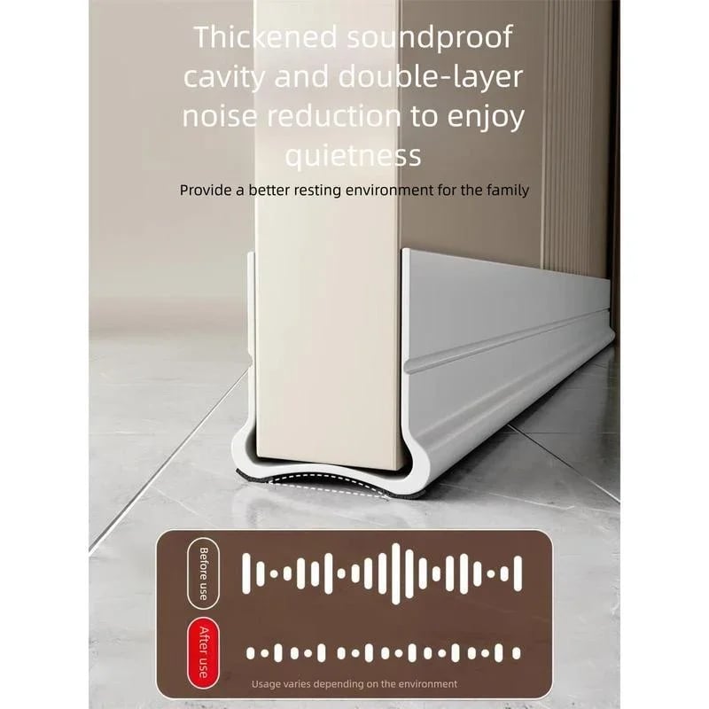 Triple Seal Under Door Draft Stopper – Self-Adhesive Door Bottom Seal for Noise Reduction, Energy Saving & Bug Blocking