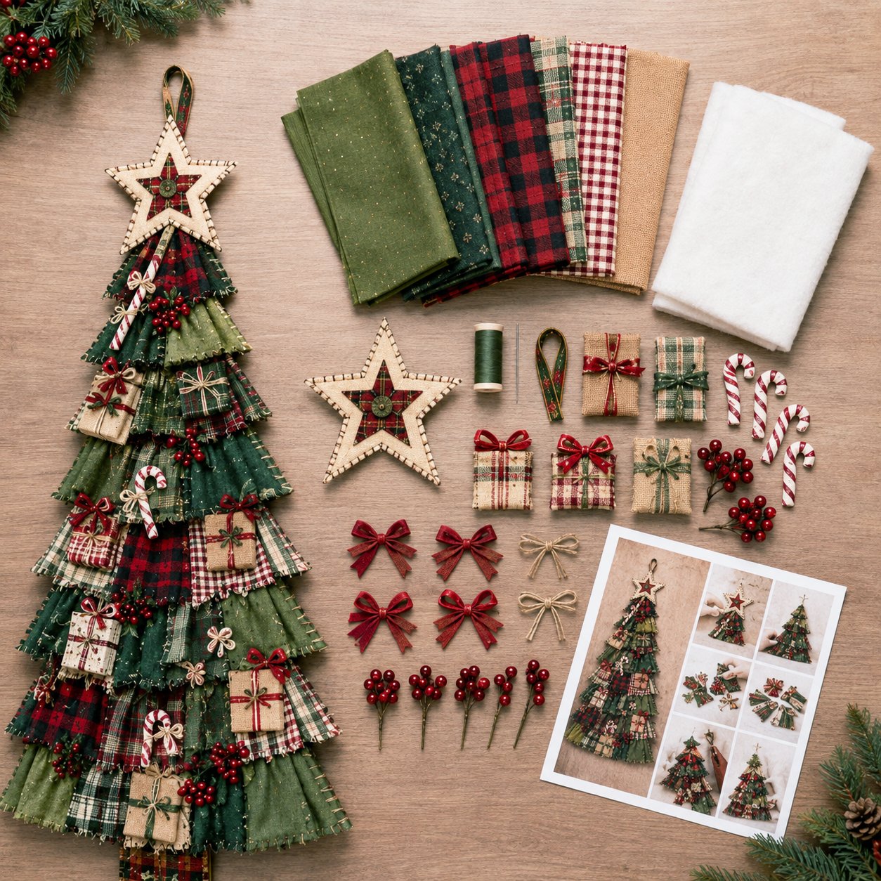 ⏳ Last Day 49% OFF – 🎄Beginner-Friendly DIY Oversized Patchwork Christmas Tree Door Hanging Kit  💕