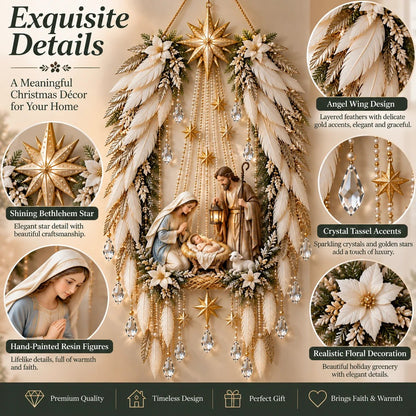 Angel Wings Nativity Light | Illuminated Christmas Wall Decor