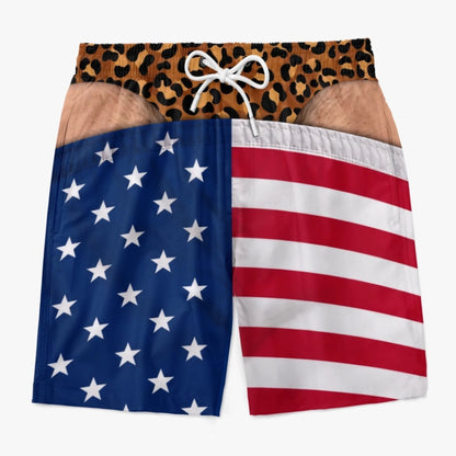 🏆50K+ Sold⚡Funny Patriotic “Wide Load” Men’s Swim Trunks