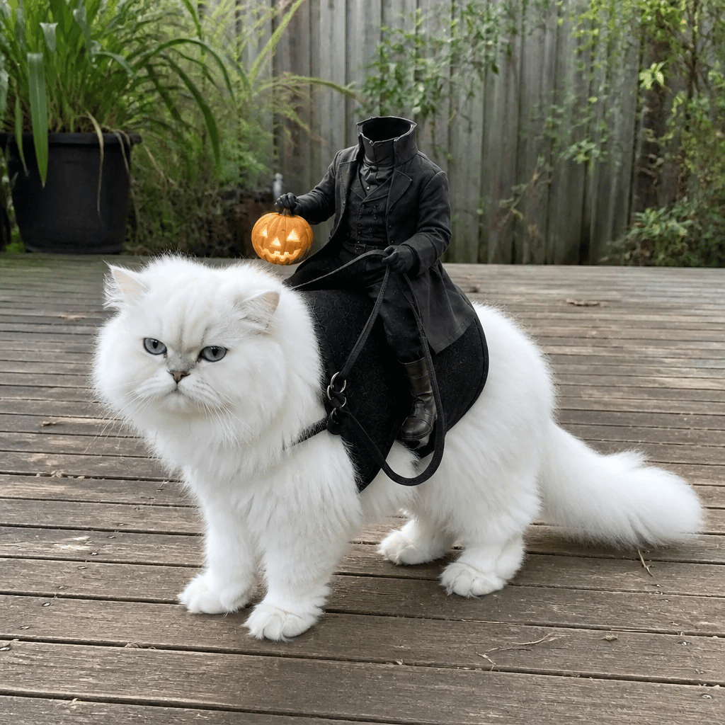 🎃 Headless Horseman Pet Costume — Hilarious Halloween Rider for Cats & Dogs 🐎