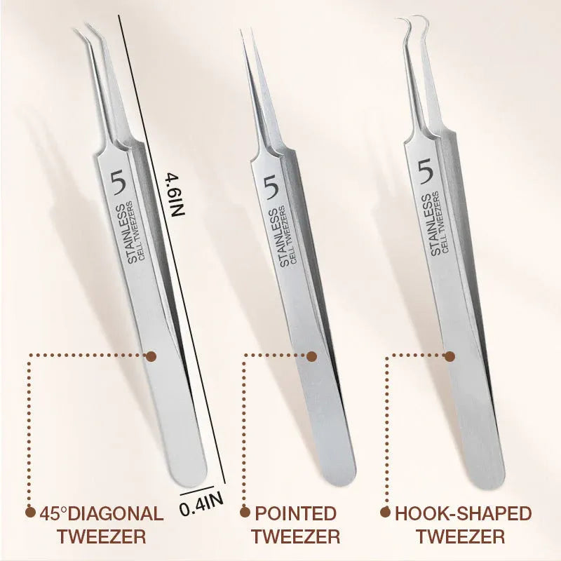 Professional Beauty Salon Tweezers | 2026 New Year Launch  | Precision Slant & Pointed Tips for Brows & Lashes | Essential for Makeup Artists & Home Kits 🎆✨