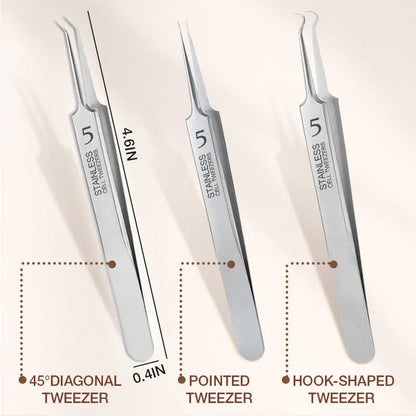 Professional Beauty Salon Tweezers | 2026 New Year Launch  | Precision Slant & Pointed Tips for Brows & Lashes | Essential for Makeup Artists & Home Kits 🎆✨